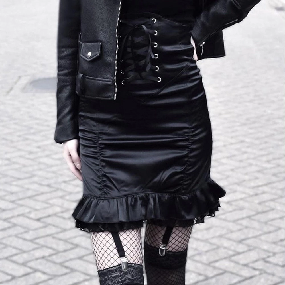Cradle Of Goth High-Waisted Silky Skirt 5 Cradle Of Goth High-Waisted Silky Skirt