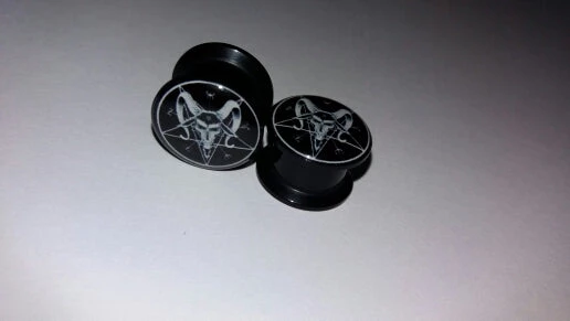 Cradle Of Goth Baphomet's Plugs EARRINGS 3 Cradle Of Goth Baphomet's Plugs EARRINGS