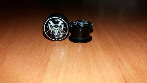Cradle Of Goth Baphomet's Plugs EARRINGS 5 Cradle Of Goth Baphomet's Plugs EARRINGS