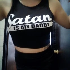 Cradle Of Goth Satan Is My Daddy Crop-Top