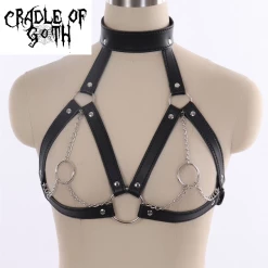 Cradle Of Goth Servant Ring Cage Bra Harness