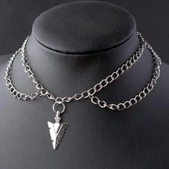 Cradle Of Goth NECKLACES Double Chain Pentagram Necklace