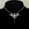 Cradle Of Goth NECKLACES Bat Necklace With Crystal