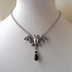 Cradle Of Goth NECKLACES Bat Necklace With Crystal 5 Cradle Of Goth NECKLACES Bat Necklace With Crystal
