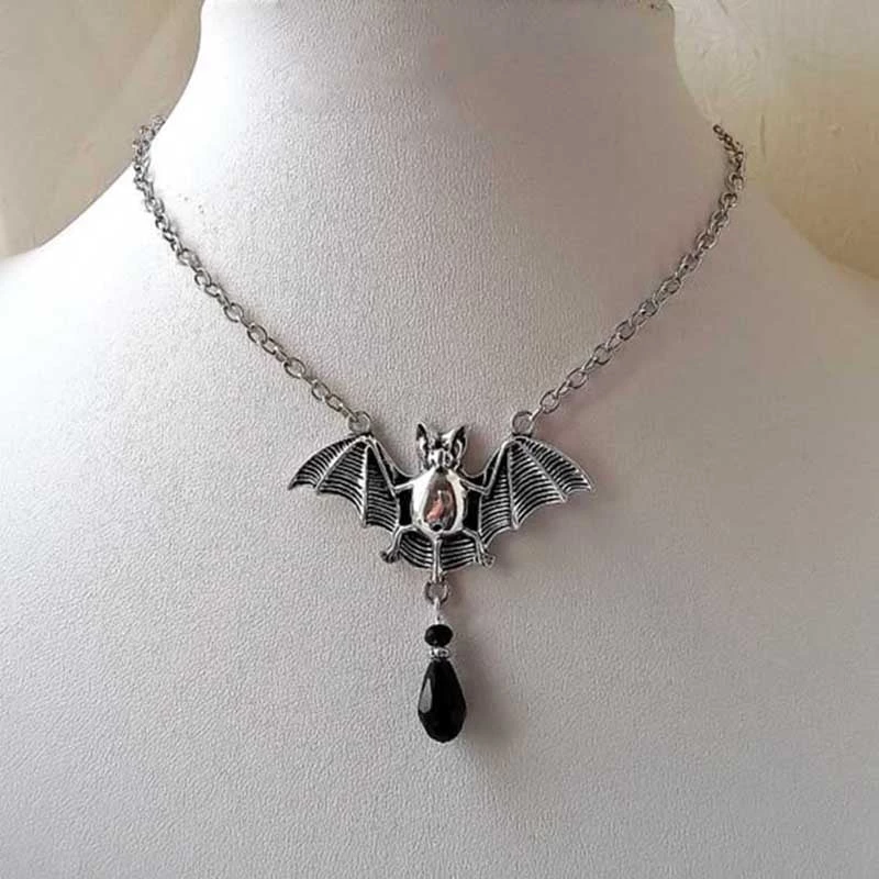 Cradle Of Goth NECKLACES Bat Necklace With Crystal 3 Cradle Of Goth NECKLACES Bat Necklace With Crystal