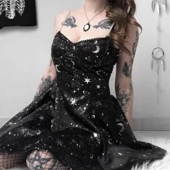 Cradle Of Goth Moon And Stars Dress