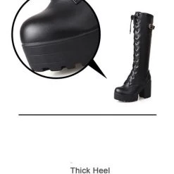 Cradle Of Goth Knee High Goth Boots (Vegan Leather) 12 Cradle Of Goth Knee High Goth Boots (Vegan Leather)