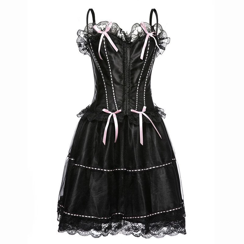 Cradle Of Goth Satin Corset Dress (plus Sizes Available) LINGERIE 1 Cradle Of Goth Satin Corset Dress (plus Sizes Available) LINGERIE