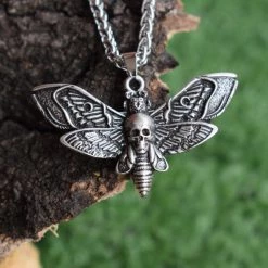 Cradle Of Goth Moth Necklace
