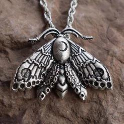 Cradle Of Goth Moth Necklace
