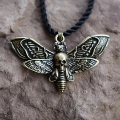Cradle Of Goth Moth Necklace