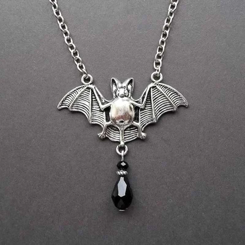 Cradle Of Goth NECKLACES Bat Necklace With Crystal 2 Cradle Of Goth NECKLACES Bat Necklace With Crystal