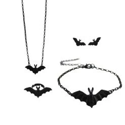Cradle Of Goth NECKLACES Batty Set (Necklace, Ring, Bracelet And Earrings) 13 Cradle Of Goth NECKLACES Batty Set (Necklace, Ring, Bracelet And Earrings)