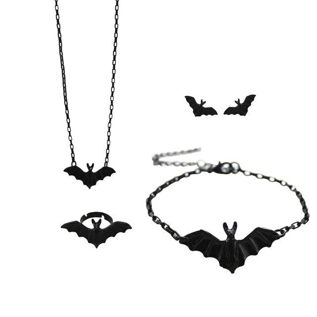 Cradle Of Goth NECKLACES Batty Set (Necklace, Ring, Bracelet And Earrings) 5 Cradle Of Goth NECKLACES Batty Set (Necklace, Ring, Bracelet And Earrings)