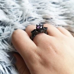 Cradle Of Goth Purple Wings Of Darkness Ring RINGS 7 Cradle Of Goth Purple Wings Of Darkness Ring RINGS