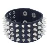 Cradle Of Goth Faux Leather Bracelet With Spikes