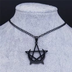 Cradle Of Goth Pentagram Moon Necklace NECKLACES