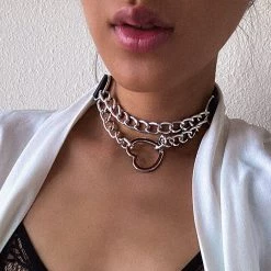 Cradle Of Goth CHOKERS Heart On A Chain Chocker