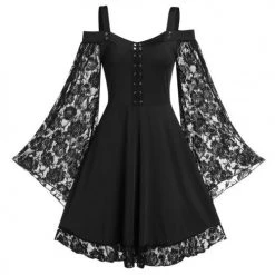 Cradle Of Goth DRESSES Flared Lace Dress