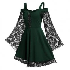 Cradle Of Goth DRESSES Flared Lace Dress