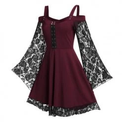 Cradle Of Goth DRESSES Flared Lace Dress