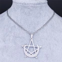 Cradle Of Goth Pentagram Moon Necklace NECKLACES