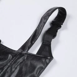 Cradle Of Goth CAGE BRAS & HARNESSES Hollow Crop-top (Vegan Leather)