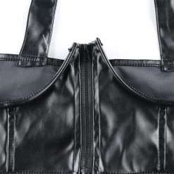 Cradle Of Goth CAGE BRAS & HARNESSES Hollow Crop-top (Vegan Leather)