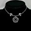 Cradle Of Goth NECKLACES Skull & Pentagram Necklace