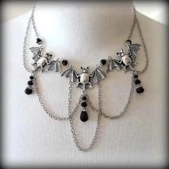 Cradle Of Goth NECKLACES Skull & Pentagram Necklace