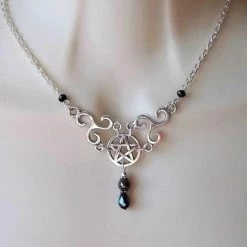 Cradle Of Goth NECKLACES Skull & Pentagram Necklace