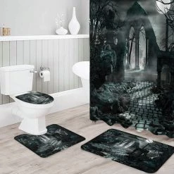 Cradle Of Goth Horror Shower Curtain And Rug Set BATH