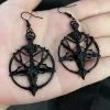 Cradle Of Goth Pentagram Earrings
