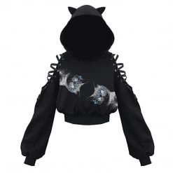Cradle Of Goth Kitty Hoodie (plus Sizes Available) HOODIES & SWEATERS