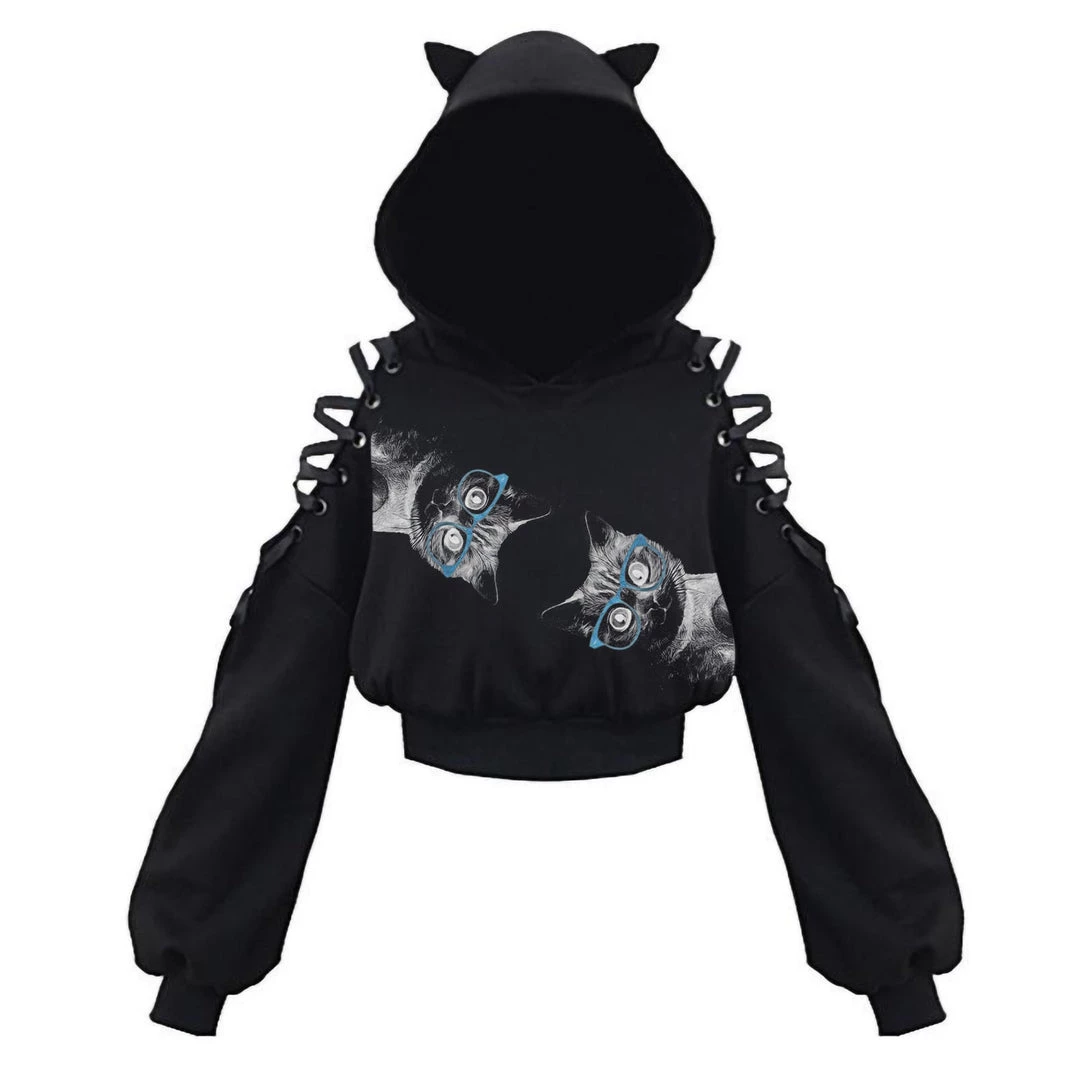 Cradle Of Goth Kitty Hoodie (plus Sizes Available) HOODIES & SWEATERS 1 Cradle Of Goth Kitty Hoodie (plus Sizes Available) HOODIES & SWEATERS