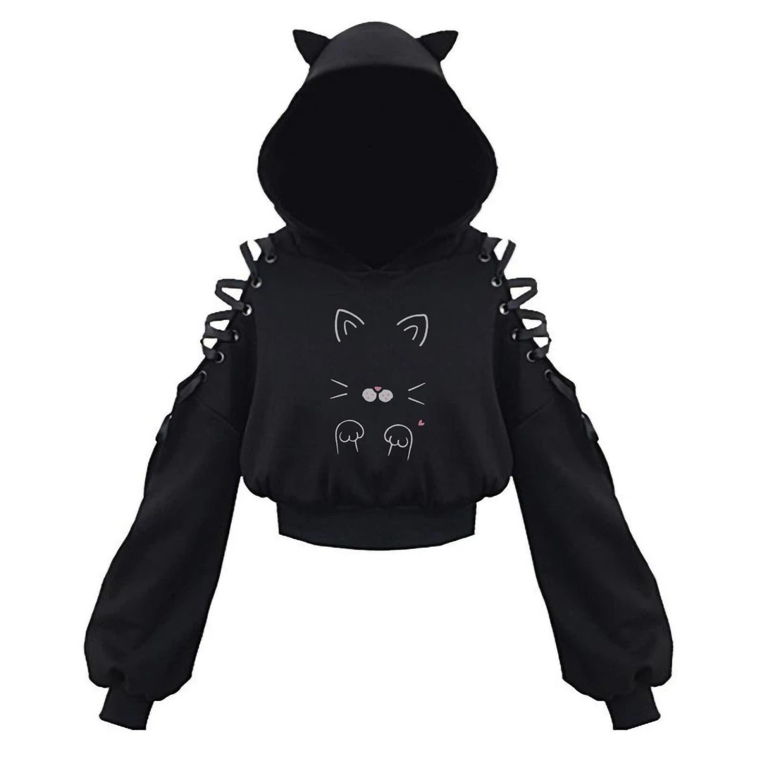 Cradle Of Goth Kitty Hoodie (plus Sizes Available) HOODIES & SWEATERS 8 Cradle Of Goth Kitty Hoodie (plus Sizes Available) HOODIES & SWEATERS