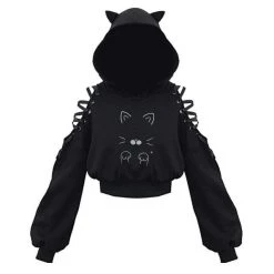 Cradle Of Goth Kitty Hoodie (plus Sizes Available) HOODIES & SWEATERS 11 Cradle Of Goth Kitty Hoodie (plus Sizes Available) HOODIES & SWEATERS