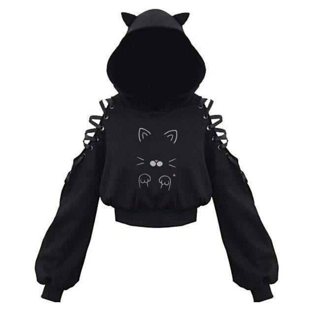 Cradle Of Goth Kitty Hoodie (plus Sizes Available) HOODIES & SWEATERS 3 Cradle Of Goth Kitty Hoodie (plus Sizes Available) HOODIES & SWEATERS