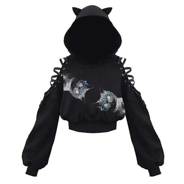 Cradle Of Goth Kitty Hoodie (plus Sizes Available) HOODIES & SWEATERS 5 Cradle Of Goth Kitty Hoodie (plus Sizes Available) HOODIES & SWEATERS