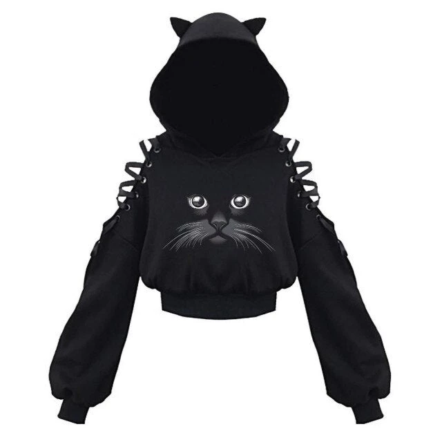 Cradle Of Goth Kitty Hoodie (plus Sizes Available) HOODIES & SWEATERS 7 Cradle Of Goth Kitty Hoodie (plus Sizes Available) HOODIES & SWEATERS