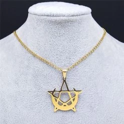 Cradle Of Goth Pentagram Moon Necklace NECKLACES