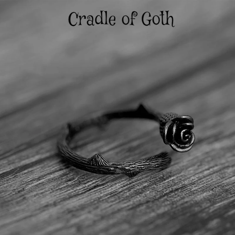 Cradle Of Goth RINGS Black Rose Ring 1 Cradle Of Goth RINGS Black Rose Ring