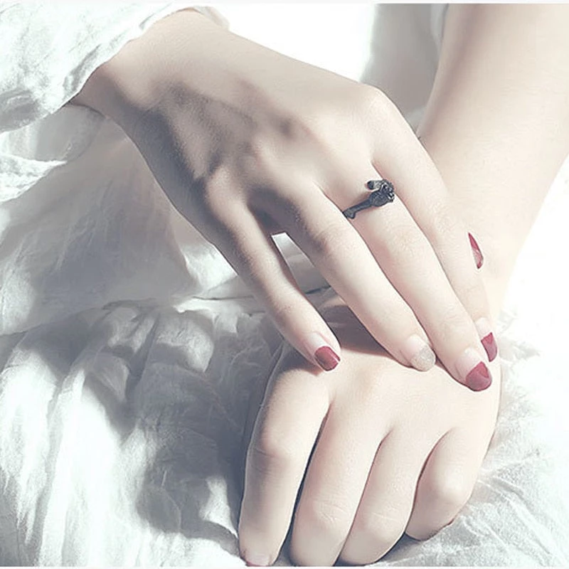 Cradle Of Goth RINGS Black Rose Ring 4 Cradle Of Goth RINGS Black Rose Ring