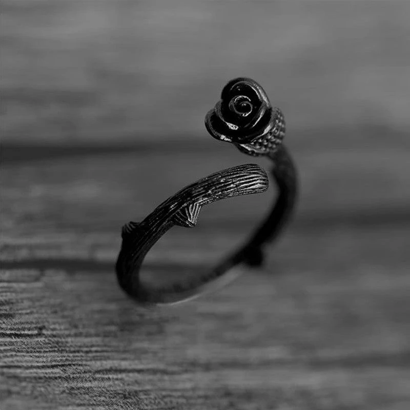 Cradle Of Goth RINGS Black Rose Ring 6 Cradle Of Goth RINGS Black Rose Ring