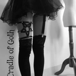 Cradle Of Goth GARTERS Spiked Pentagram Garter