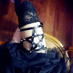 Cradle Of Goth GARTERS Spiked Pentagram Garter