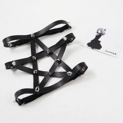 Cradle Of Goth GARTERS Spiked Pentagram Garter