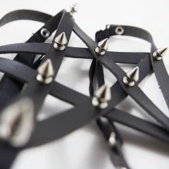 Cradle Of Goth GARTERS Spiked Pentagram Garter