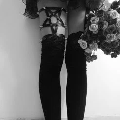 Cradle Of Goth GARTERS Spiked Pentagram Garter