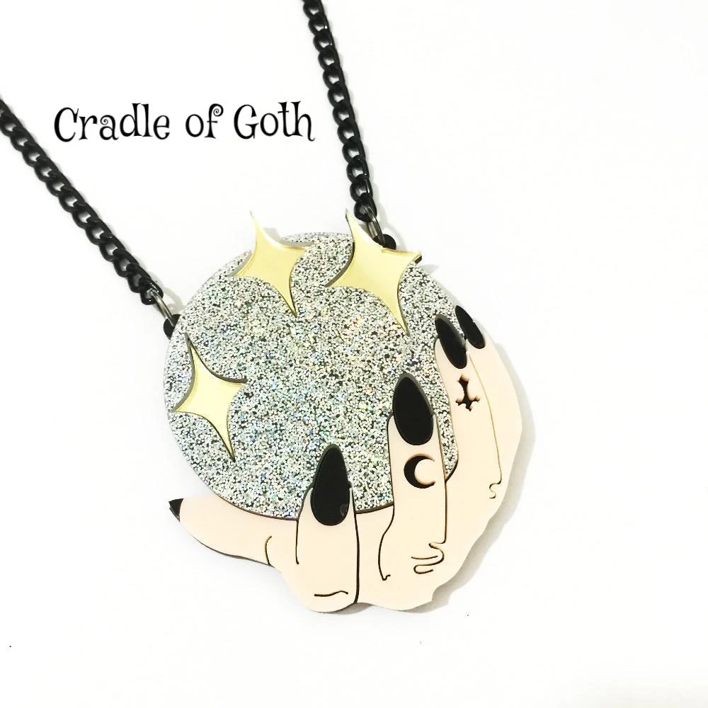Cradle Of Goth NECKLACES Crystal Ball Necklace 1 Cradle Of Goth NECKLACES Crystal Ball Necklace